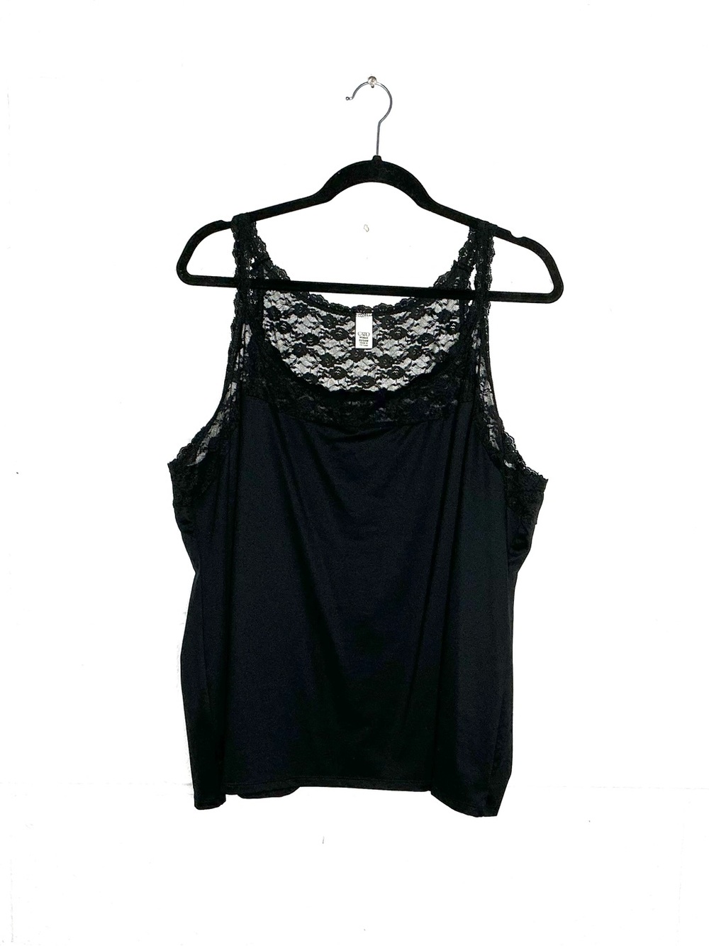 < Cato Plus Size Black Lace Trimmed Tank Top Whimsigoth Witchy >